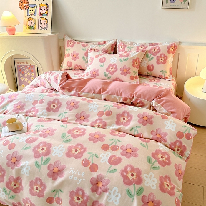 91家纺网 家纺一手货源 找家纺 2025新款加厚生态磨毛床单四件套 芬妮