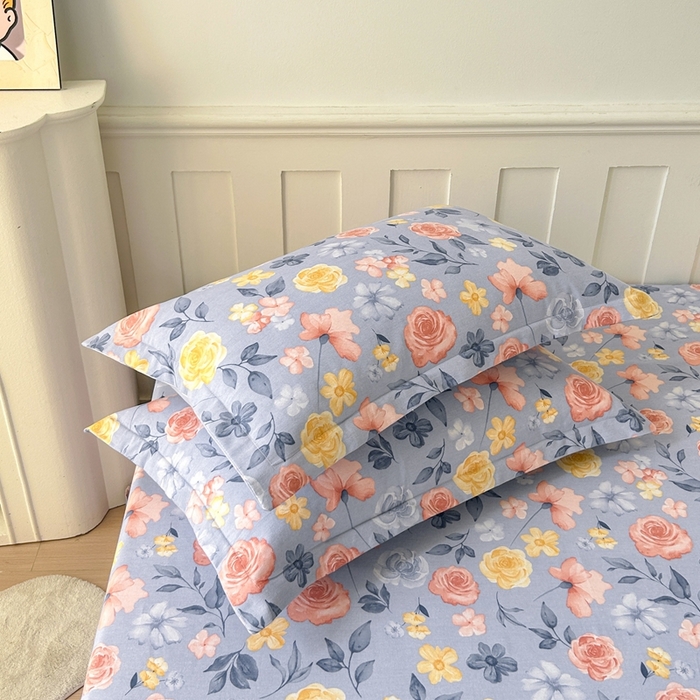 91家纺网 家纺一手货源 找家纺 2025新款加厚生态磨毛单枕套 花香四溢