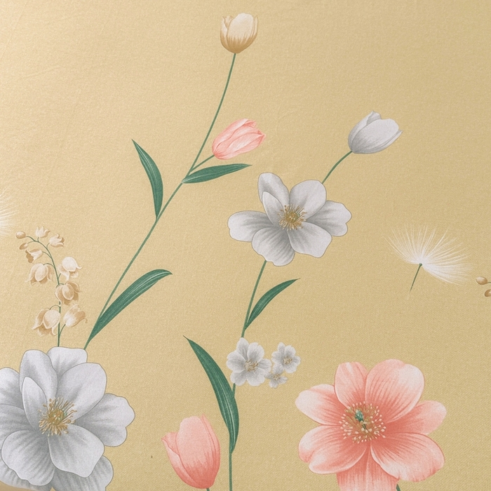 91家纺网 家纺一手货源 找家纺 2025新款加厚生态磨毛单床单 金花浮梦