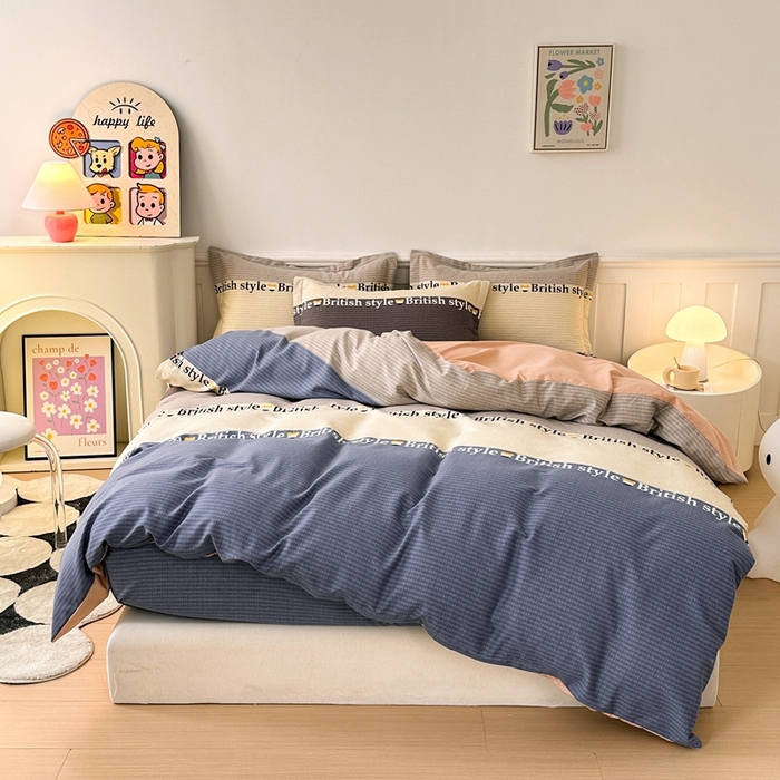 91家纺网 家纺一手货源 找家纺 2025新款加厚生态磨毛床笠四件套 塞利维亚