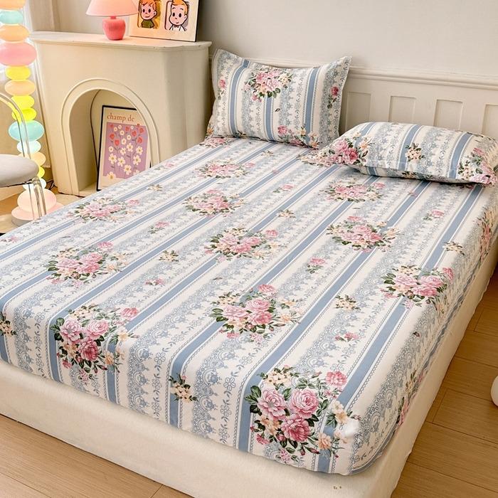 91家纺网 家纺一手货源 找家纺 2025新款加厚生态磨毛单床笠 法芙娜