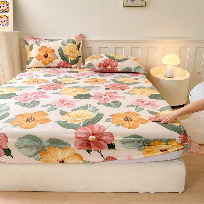 91家纺网 家纺一手货源 找家纺 2025新款加厚生态磨毛单床笠 梦若菲