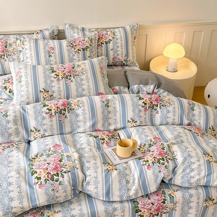 91家纺网 家纺一手货源 找家纺 2025新款加厚生态磨毛床单四件套 法芙娜