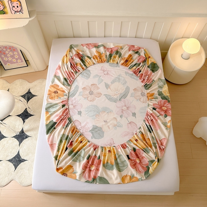 91家纺网 家纺一手货源 找家纺 2025新款加厚生态磨毛单床笠 梦若菲