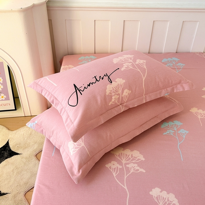 91家纺网 家纺一手货源 找家纺 2025新款加厚生态磨毛单枕套 清风觅影