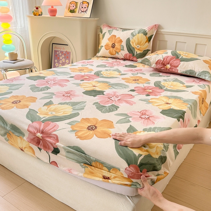 91家纺网 家纺一手货源 找家纺 2025新款加厚生态磨毛单床笠 梦若菲