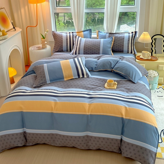 91家纺网 家纺一手货源 找家纺 帛缔思 2024新款加厚淳木棉四件套 卡纳贝斯