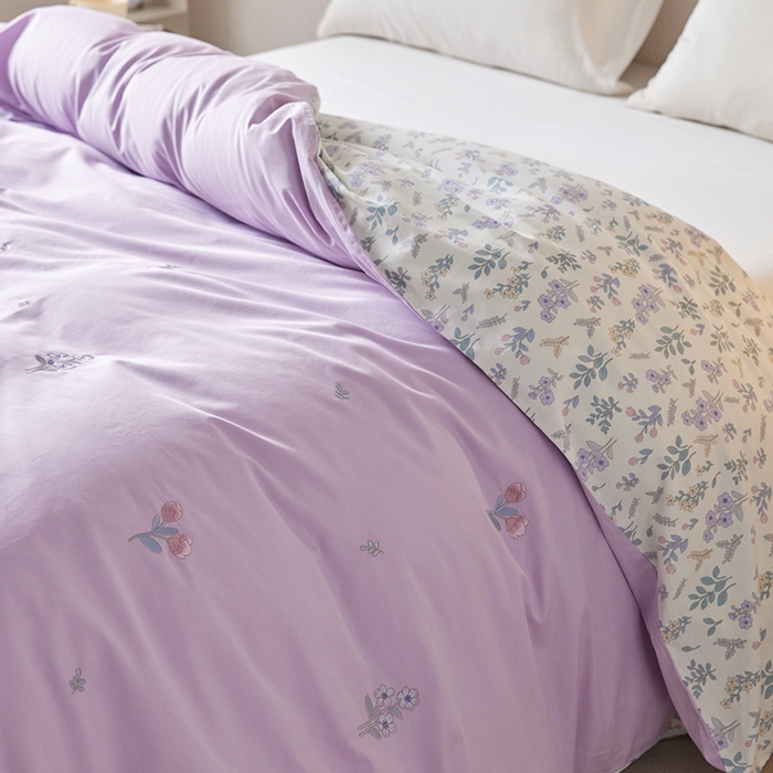 91家纺网 家纺一手货源 找家纺 2024新款爆品全棉纯棉印花刺绣单被套卡通被罩单品 花间秘境