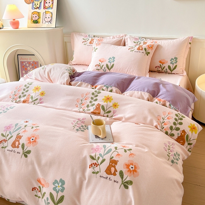 91家纺网 家纺一手货源 找家纺 2025新款加厚生态磨毛床单四件套 西西里