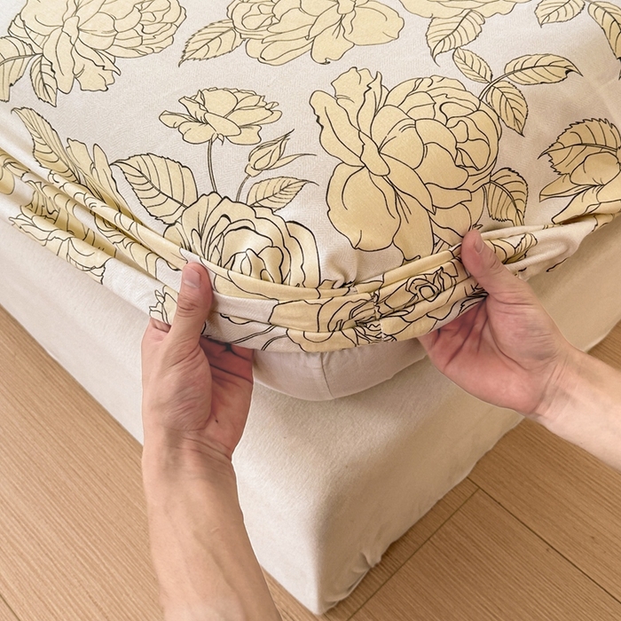 91家纺网 家纺一手货源 找家纺 2025新款加厚生态磨毛床笠四件套 初恋