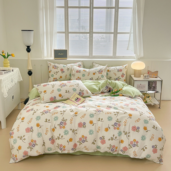 91家纺网 家纺一手货源 找家纺 红馆 2025年全棉12868印花系列四件套满天星