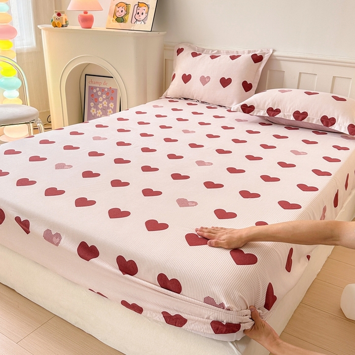 91家纺网 家纺一手货源 找家纺 2025新款加厚生态磨毛单床笠 完美恋人