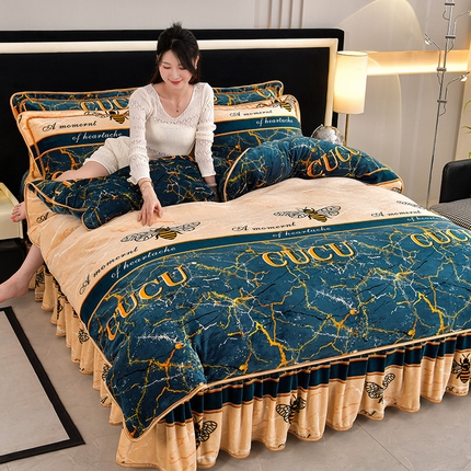 91家纺网 家纺一手货源 找家纺 （总）诺梵家纺 2025新款7斤高克重牛奶绒四件套