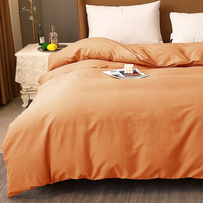 91家纺网 家纺一手货源 找家纺 晶缦家纺 2024新款加厚纯棉喷气全棉纯色生态磨毛多规格单品被套 纯依-时尚桔