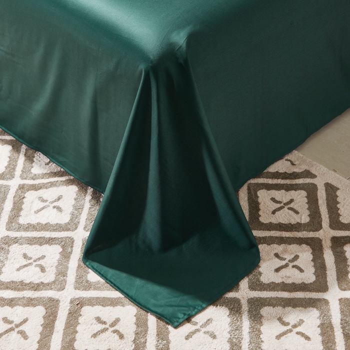 91家纺网 家纺一手货源 找家纺 晶缦家纺  2025新款全棉60支贡缎长绒棉纯色单品被套单件60S素色纯棉单被套多规格被罩活性印染 琳澜-墨绿色