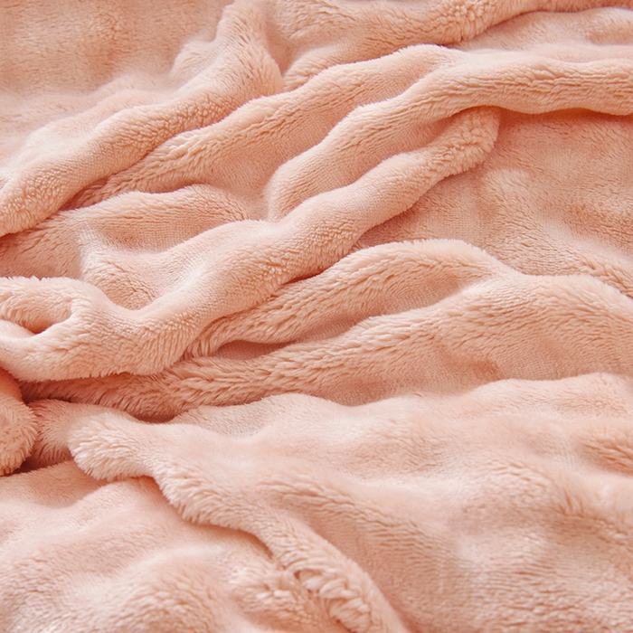 91家纺网 家纺一手货源 找家纺 启优家纺 2024新款简约兔兔绒活性印染单被套 樱花粉