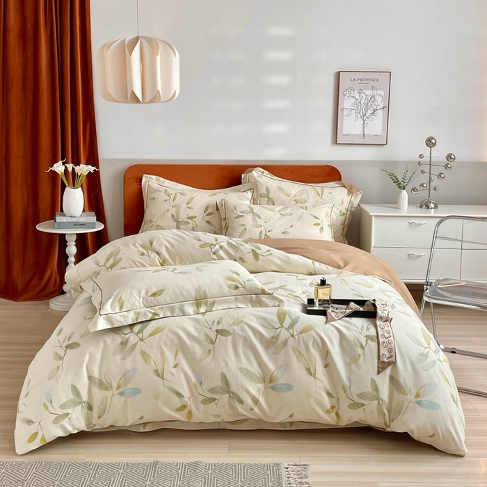 91家纺网 家纺一手货源 找家纺 2025新款全棉精梳磨毛印花四件套 乐莹米