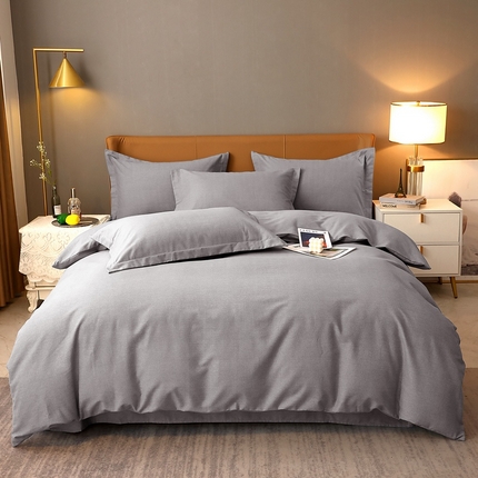 91家纺网 家纺一手货源 找家纺 （总）2025新款加厚纯棉喷气全棉纯色生态磨毛多规格四件套·素色保暖活性斜纹床单款床笠款学生宿舍三件套