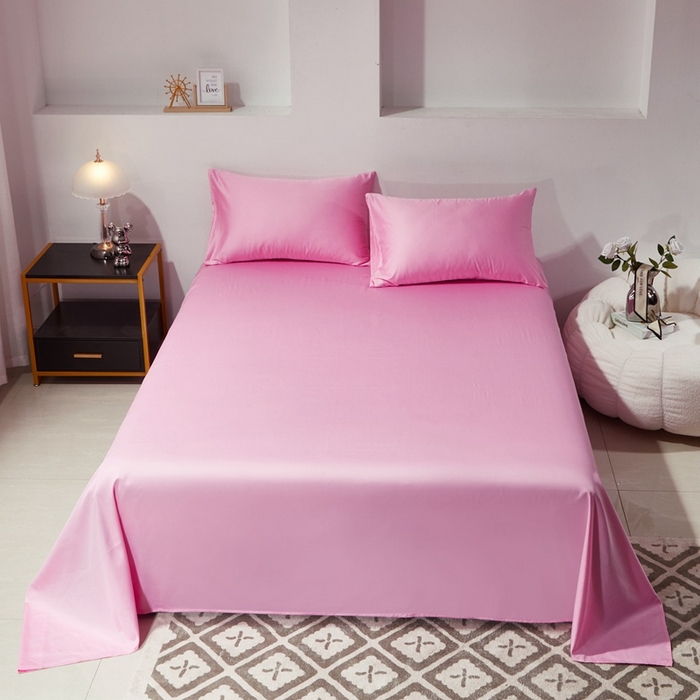 91家纺网 家纺一手货源 找家纺 晶缦家纺  2025新款全棉60支贡缎长绒棉纯色单品被套单件60S素色纯棉单被套多规格被罩活性印染 琳澜-粉红色