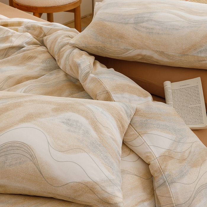 91家纺网 家纺一手货源 找家纺 2024新款全棉陶瓷磨毛印花四件套 诺拉