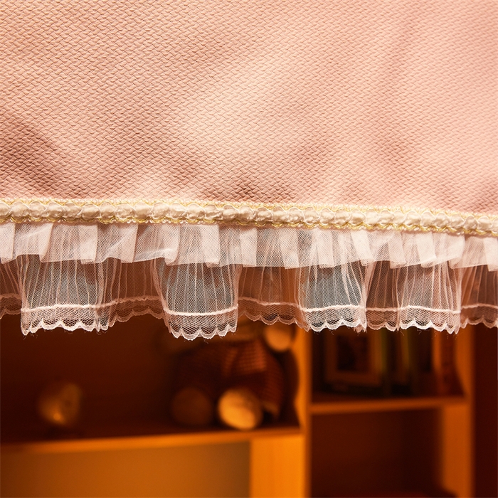 91家纺网 家纺一手货源 找家纺 卓尔居 2025新款学生桌帘雪尼尔秘境系列蚊帐 秘境-粉