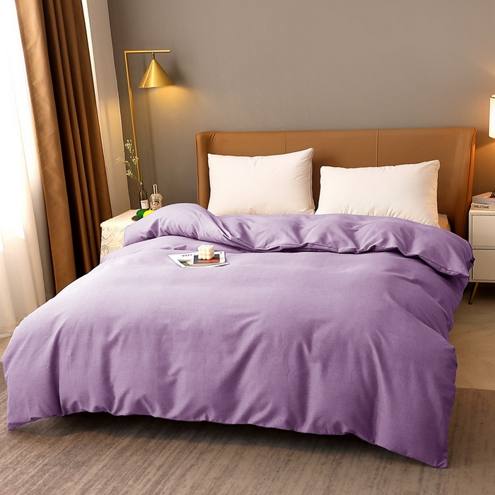 91家纺网 家纺一手货源 找家纺 晶缦家纺 2024新款加厚纯棉喷气全棉纯色生态磨毛多规格单品被套 纯依-丁香紫