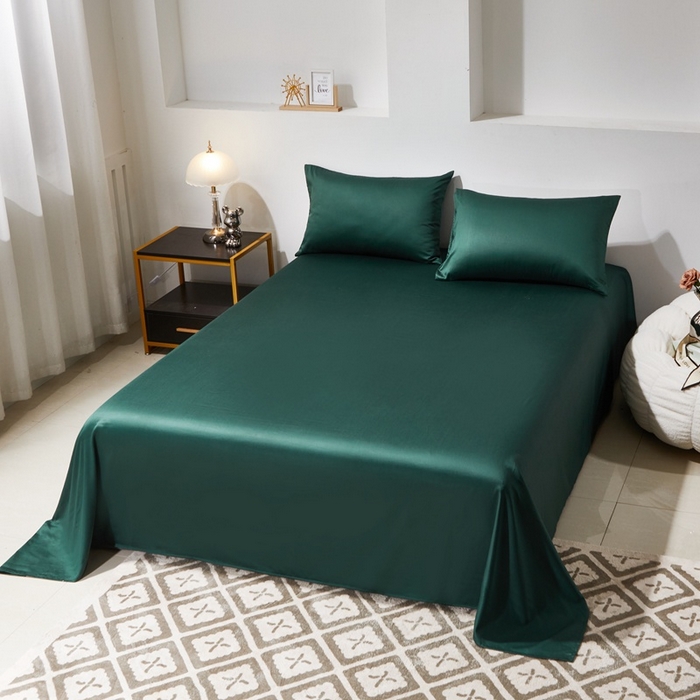 91家纺网 家纺一手货源 找家纺 晶缦家纺  2025新款全棉60支贡缎长绒棉纯色单品被套单件60S素色纯棉单被套多规格被罩活性印染 琳澜-墨绿色