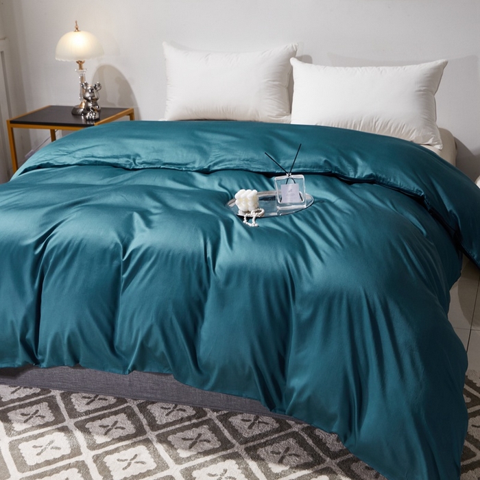 91家纺网 家纺一手货源 找家纺 晶缦家纺 2025新款全棉60支贡缎长绒棉纯色单品被套单件60S素色纯棉单被套多规格被罩活性印染 琳澜-猫眼绿