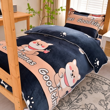 91家纺网 家纺一手货源 找家纺 牵梦萦 2025新款牛奶绒学生三件套 等待