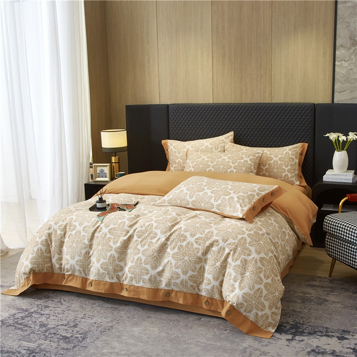 91家纺网 家纺一手货源 找家纺 沐白家居 2025新款全棉生态磨毛印花四件套-纽扣工艺款 罗薇