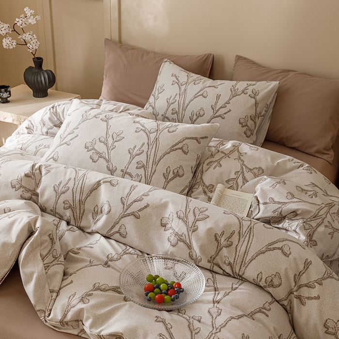 91家纺网 家纺一手货源 找家纺 2024新款全棉陶瓷磨毛印花四件套 美沐