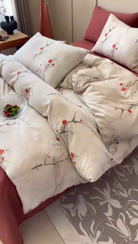 91家纺网 家纺一手货源 找家纺 2024新款全棉陶瓷磨毛印花四件套 情有独钟