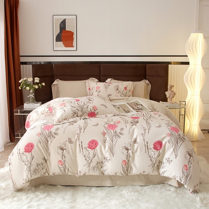 91家纺网 家纺一手货源 找家纺 （总）2025新款全棉精梳磨毛印花四件套