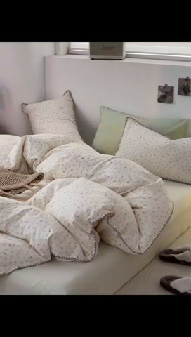 91家纺网 家纺一手货源 找家纺 洋铭区（原狠狠爱） 2024新款全棉双层纱四件套 五彩小花