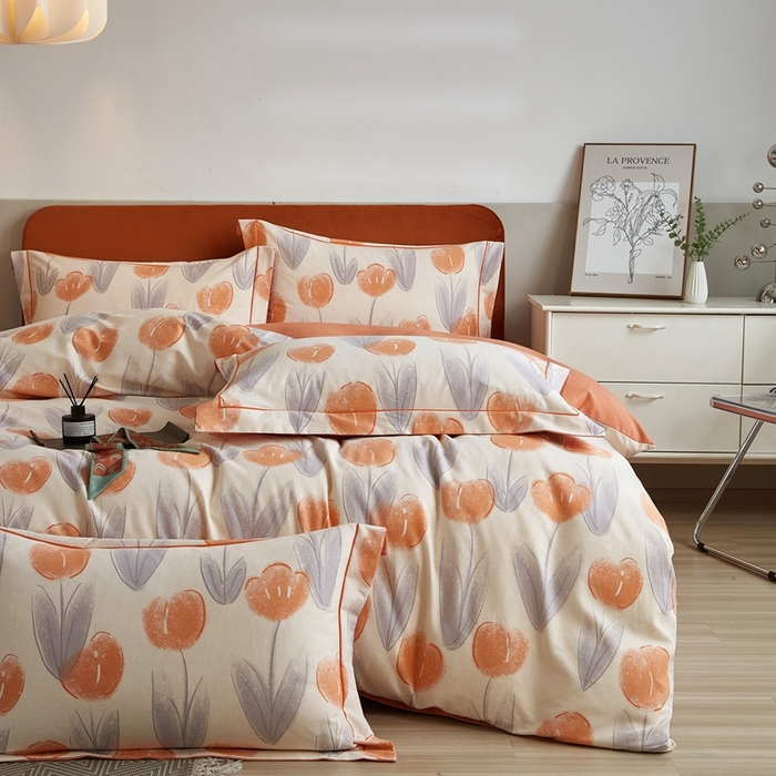 91家纺网 家纺一手货源 找家纺 2025新款全棉精梳磨毛印花四件套 罗马花园