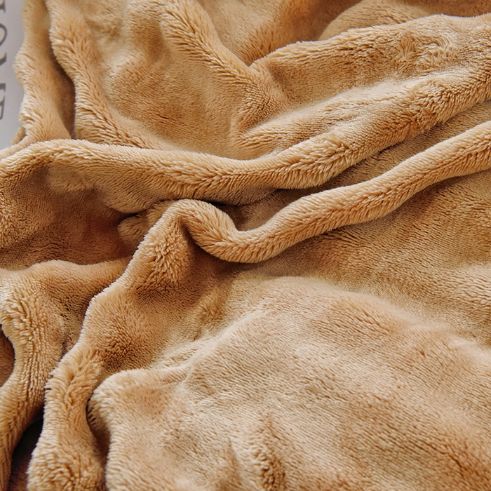 91家纺网 家纺一手货源 找家纺 启优家纺 2024新款简约兔兔绒活性印染单被套 咖啡色