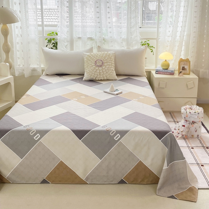 91家纺网 家纺一手货源 找家纺 帛缔思 2024新款淳木棉印花单品床单 菲利亚