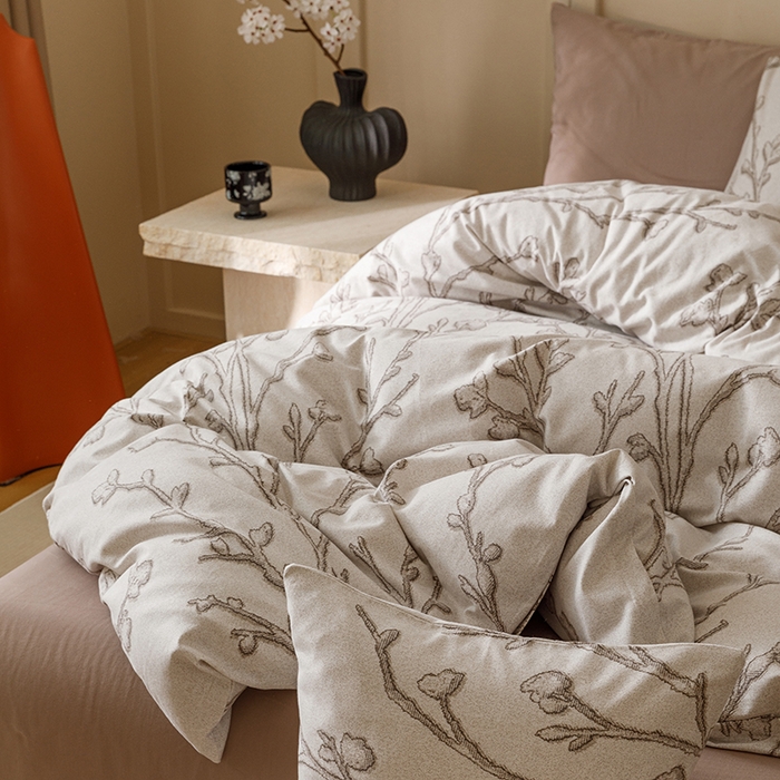 91家纺网 家纺一手货源 找家纺 2024新款全棉陶瓷磨毛印花四件套 美沐