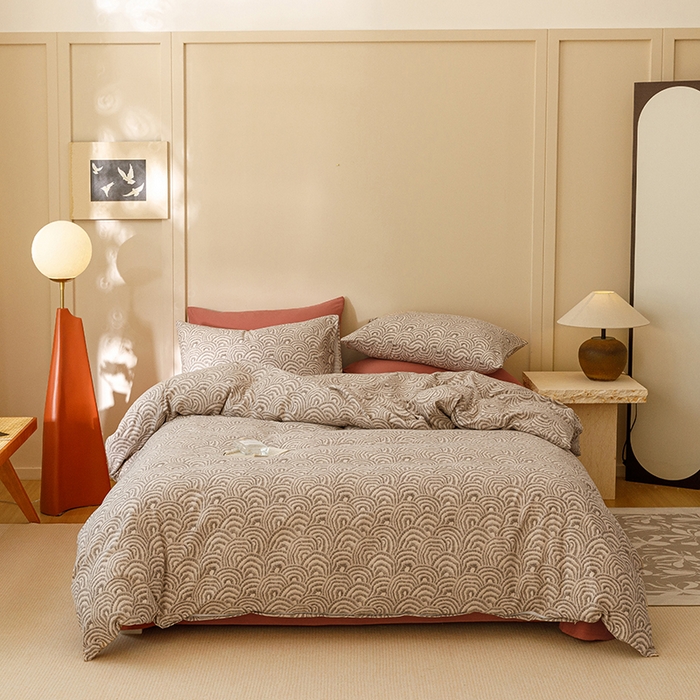 91家纺网 家纺一手货源 找家纺 2024新款全棉陶瓷磨毛印花四件套 瑞秋