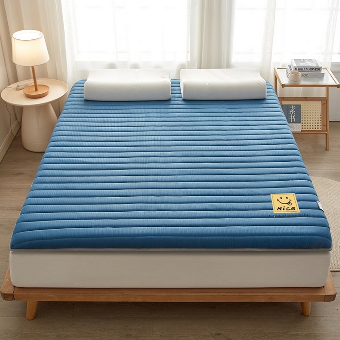 91家纺网 家纺一手货源 找家纺 卡派 2024新款成人款泡泡棉单边抗压床垫 阳光-蓝