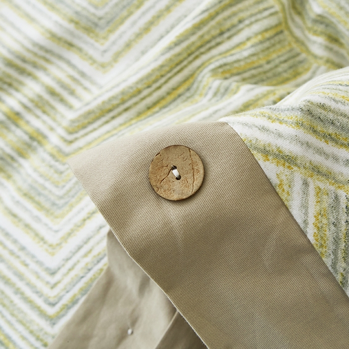 91家纺网 家纺一手货源 找家纺 沐白家居 2025新款全棉生态磨毛印花四件套-纽扣工艺款 艾文-绿