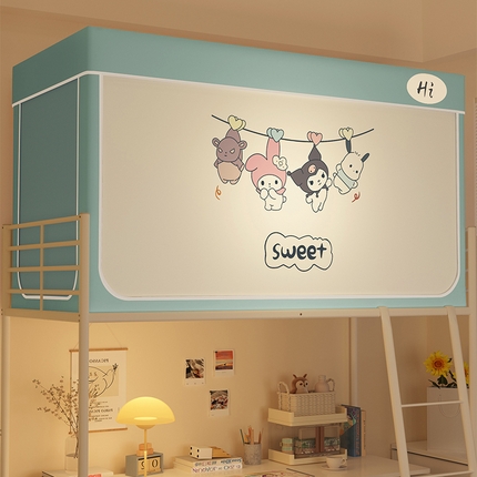 91家纺网 家纺一手货源 找家纺 （总）安金蚊帐 2024新款防蚊遮光一体99%强遮光学生宿舍上下铺遮光学生蚊帐-系列二