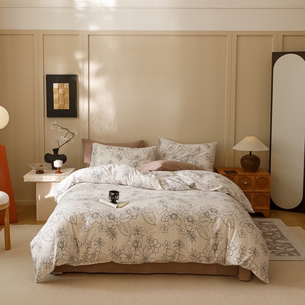 91家纺网 家纺一手货源 找家纺 （总）2024新款全棉陶瓷磨毛印花四件套