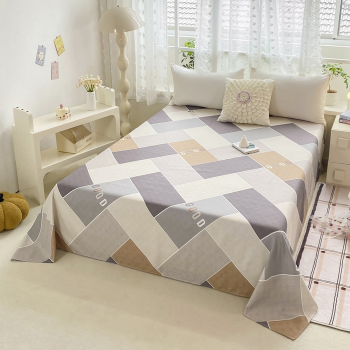 91家纺网 家纺一手货源 找家纺 帛缔思 2024新款淳木棉印花单品床单 菲利亚