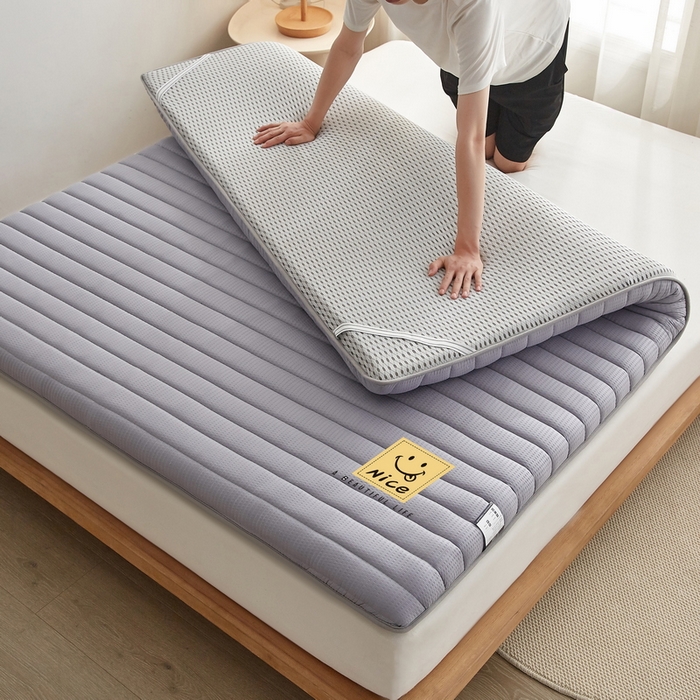 91家纺网 家纺一手货源 找家纺 卡派 2024新款成人款泡泡棉单边抗压床垫 阳光-灰