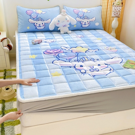 米帛家纺 2024新款三丽鸥印花牛奶绒床笠 气球玉桂狗