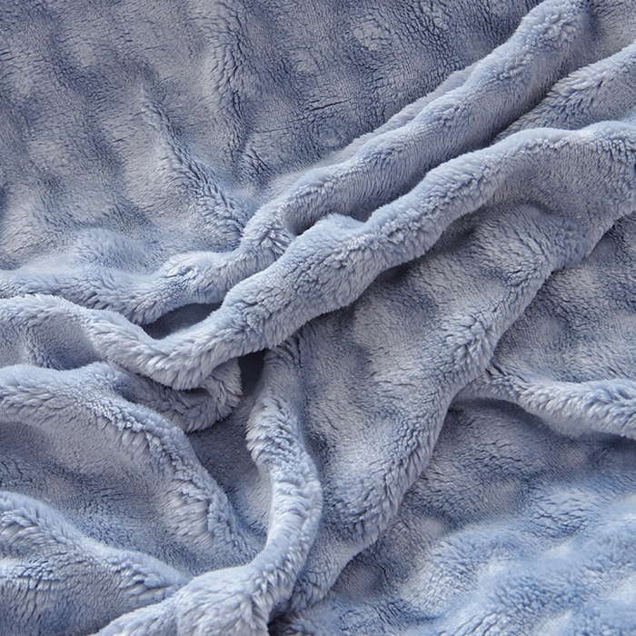 91家纺网 家纺一手货源 找家纺 启优家纺 2024新款简约兔兔绒活性印染单被套 蓝灰