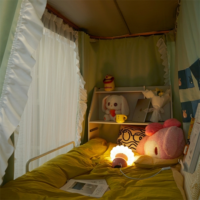 91家纺网 家纺一手货源 找家纺 卓尔居 2025新款学生导轨高精密花边系列蚊帐 导轨-青柠绿