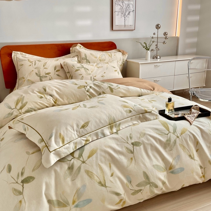 91家纺网 家纺一手货源 找家纺 2025新款全棉精梳磨毛印花四件套 乐莹米