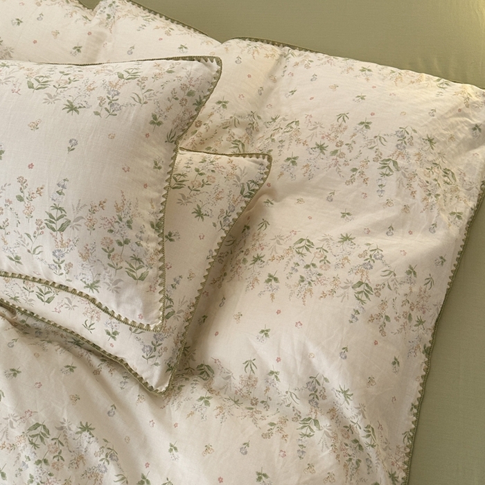 91家纺网 家纺一手货源 找家纺 洋铭区（原狠狠爱） 2024新款全棉双层纱四件套 田园花语